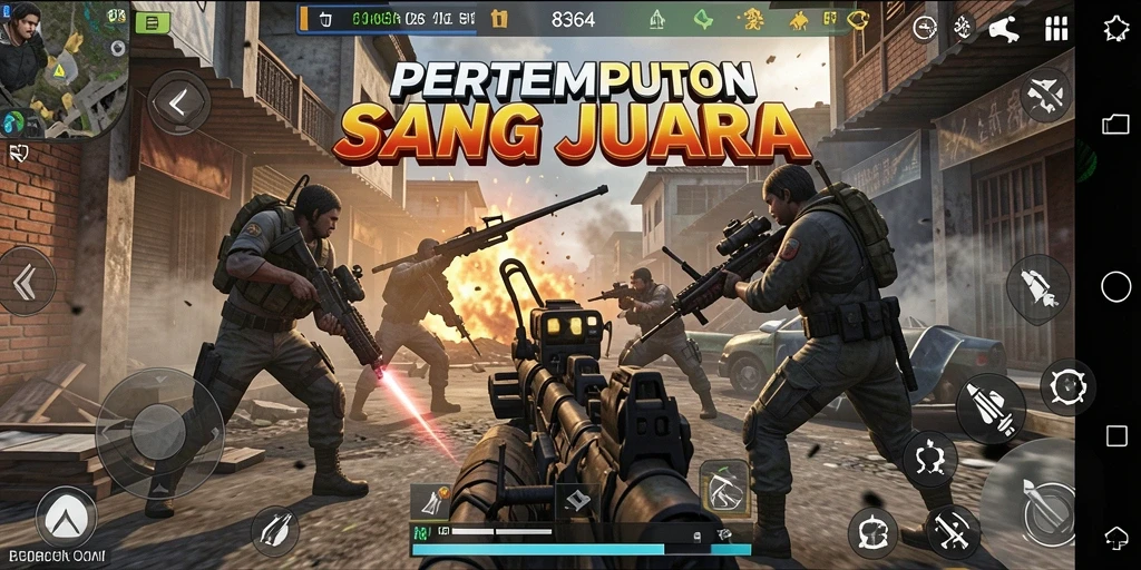 Screenshot gameplay FPS yang mendebarkan dan penuh aksi.