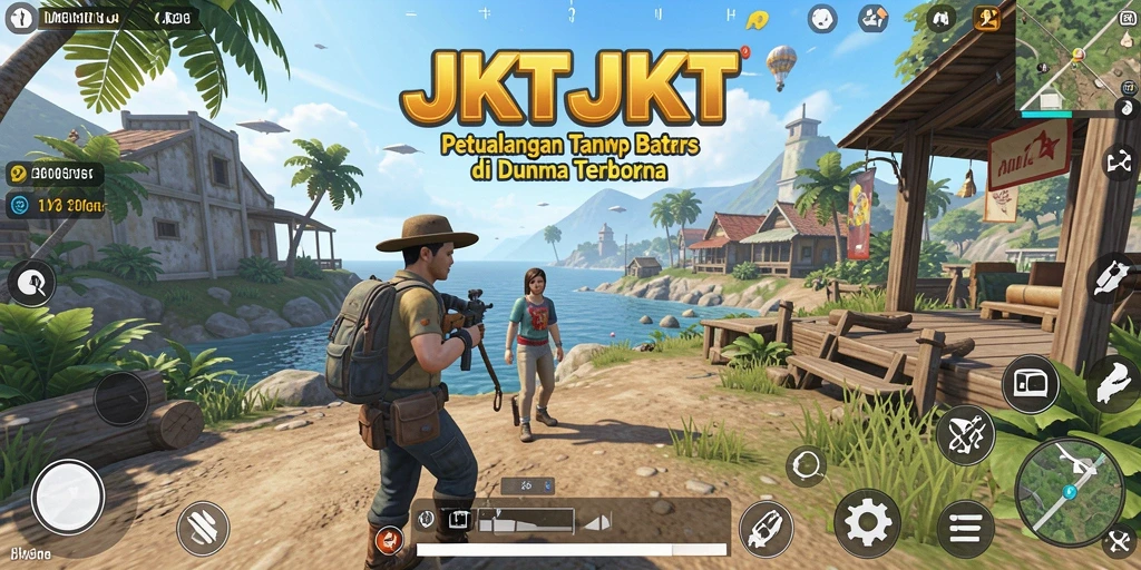 Screenshot gameplay JKTJKT menampilkan dunia terbuka yang menakjubkan.
