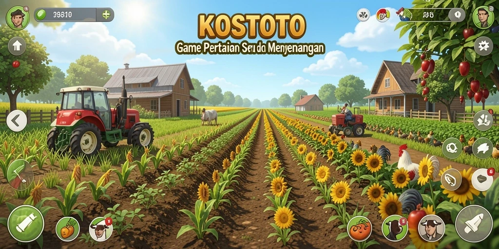 Tampilan gameplay KOSTOTO yang menarik dan penuh warna.