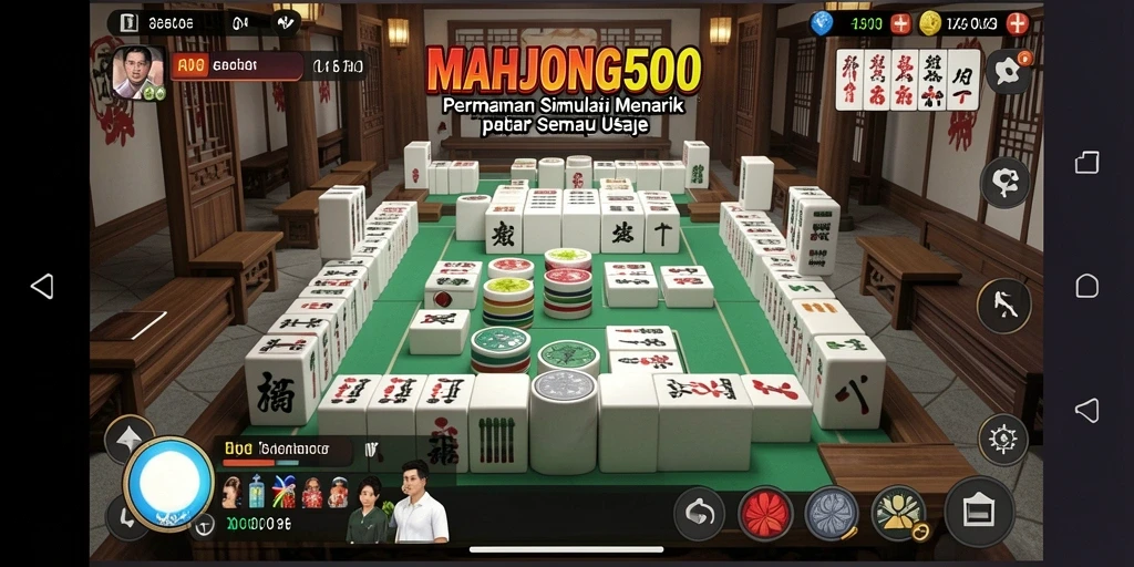 Tampilan gameplay MAHJONG500 yang seru dan menantang.