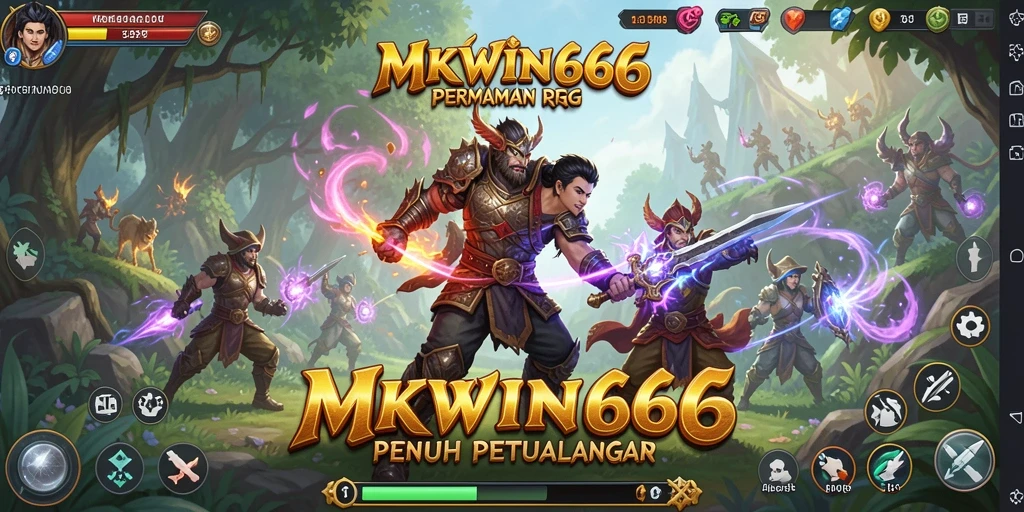 Screenshot menunjukkan aksi pertarungan epik dalam game RPG MKWIN666.