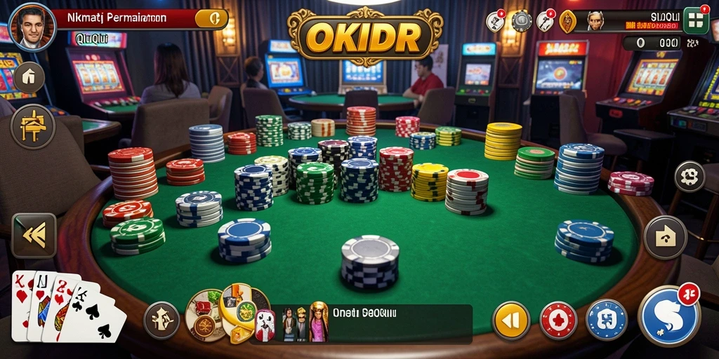 Screenshot utama OKIDR menampilkan gameplay QiuQiu yang menegangkan.