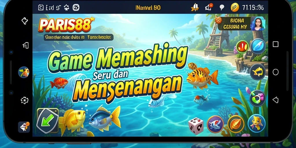 Tampilan gameplay seru dalam PARIS88 dengan aksi memancing yang mendebarkan.