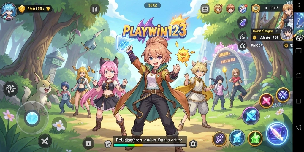 Screenshot gameplay menunjukkan karakter Anime yang mengesankan dalam aksi.