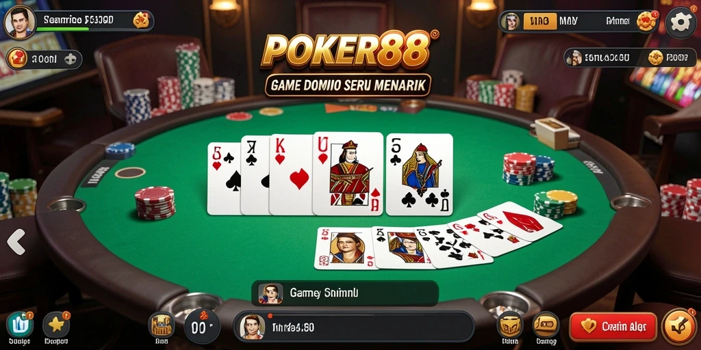 Tampilan gameplay POKER88 dalam permainan Domino yang mengasyikkan.