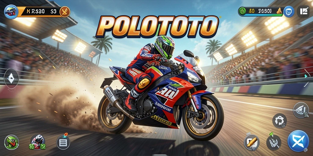 Gameplay seru dengan balapan motor yang mendebarkan.