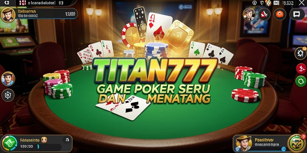 Tampilan gameplay Poker seru di TITAN777.