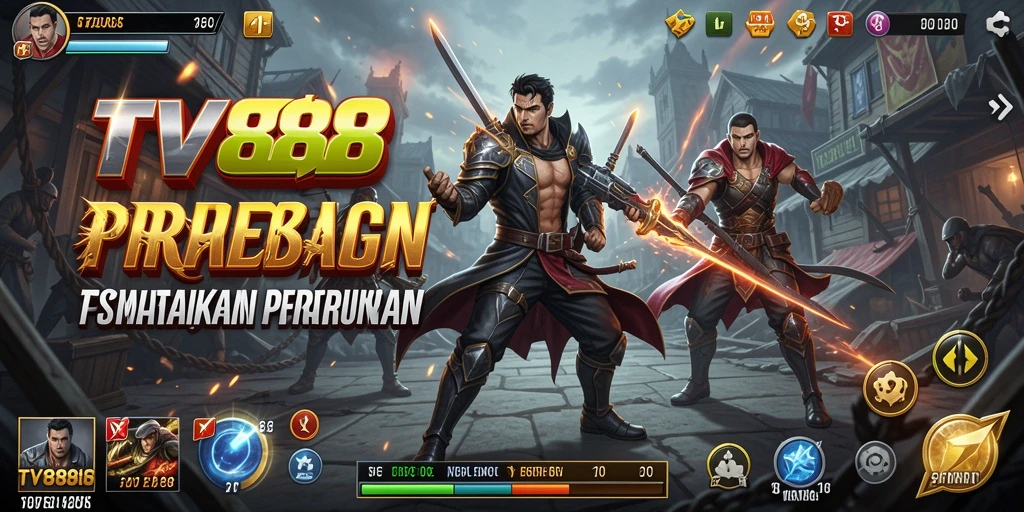 Tangkapan layar utama TV888 menampilkan aksi strategi seru dalam pertempuran.